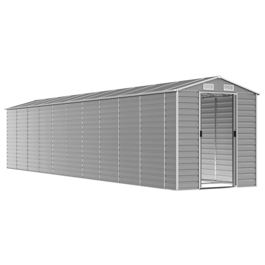 vidaXL Garden Shed Light Grey 191x895x198 cm Galvanised Steel
