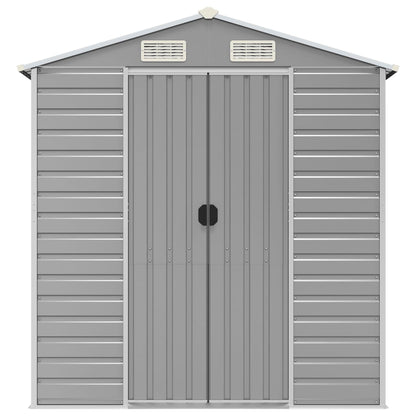 vidaXL Garden Shed Light Grey 191x895x198 cm Galvanised Steel