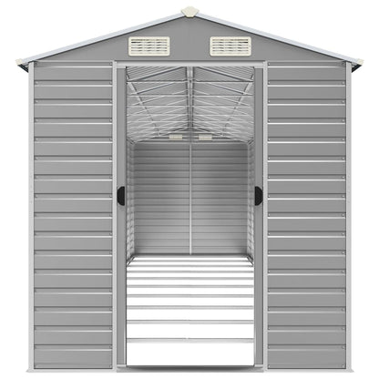 vidaXL Garden Shed Light Grey 191x895x198 cm Galvanised Steel