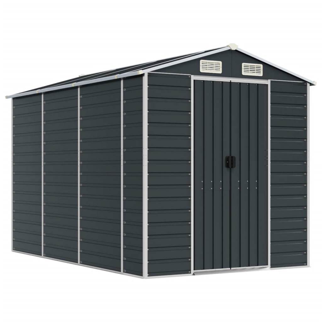 vidaXL Garden Shed Anthracite 191x300x198 cm Galvanised Steel