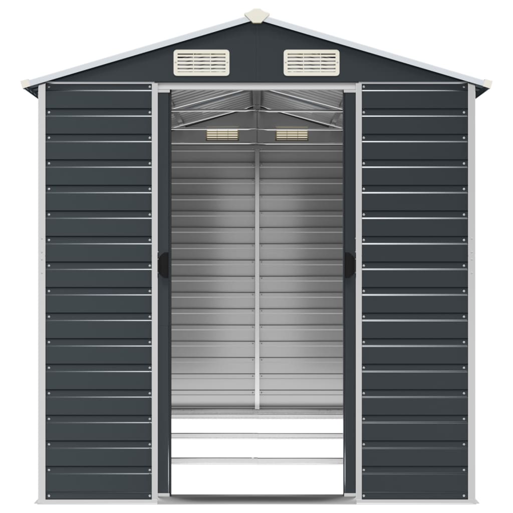 vidaXL Garden Shed Anthracite 191x300x198 cm Galvanised Steel