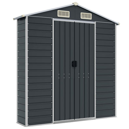 vidaXL Garden Shed Anthracite 191x300x198 cm Galvanised Steel