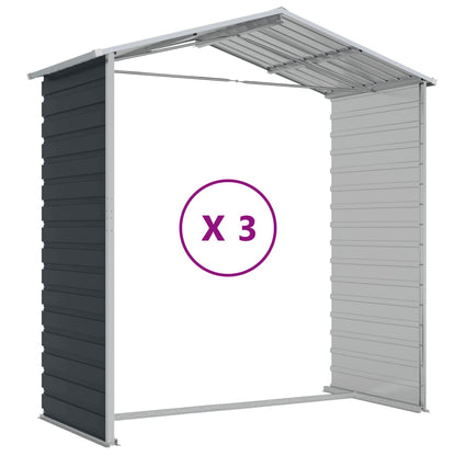 vidaXL Garden Shed Anthracite 191x300x198 cm Galvanised Steel