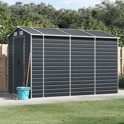 vidaXL Garden Shed Anthracite 191x300x198 cm Galvanised Steel