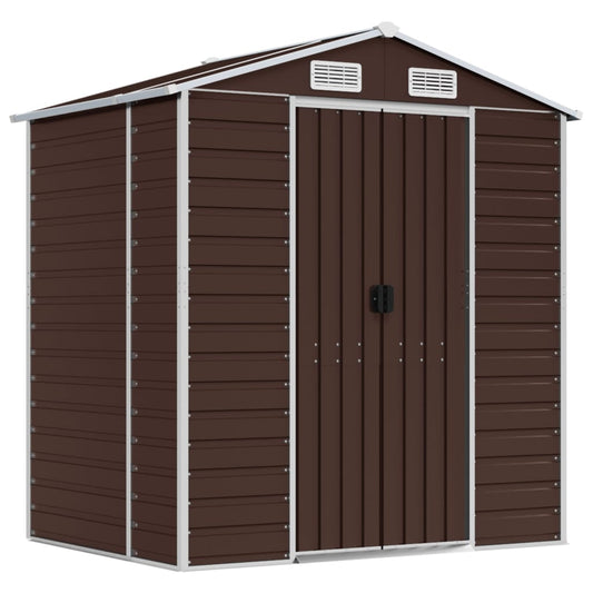 vidaXL Garden Shed | Brown | Galvanised Steel | Medium | Garden Shed