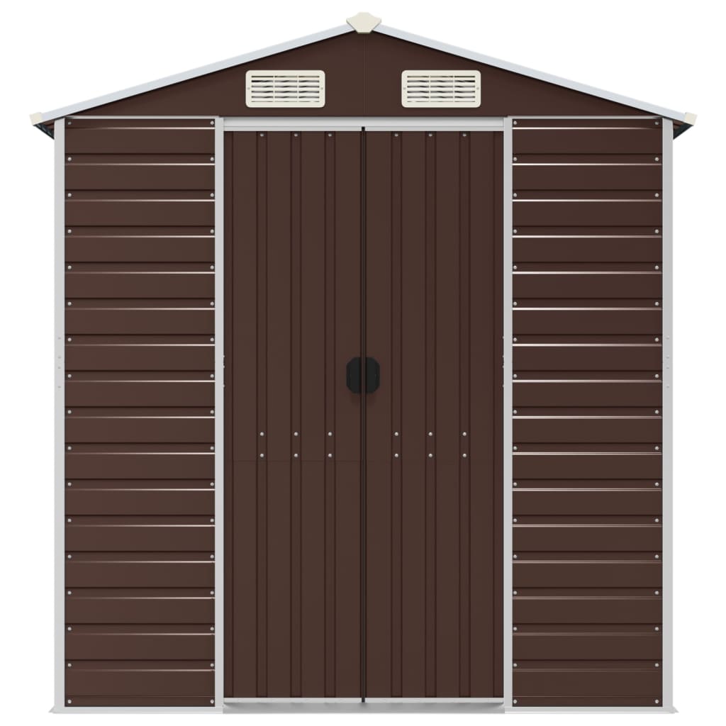 vidaXL Garden Shed Brown 191x725x198 cm Galvanised Steel