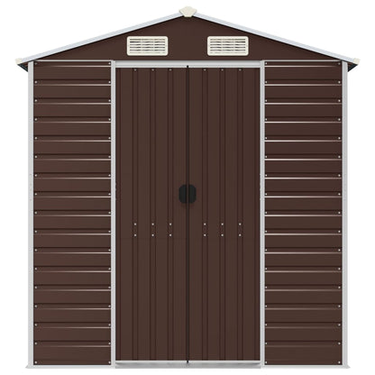 vidaXL Garden Shed Brown 191x725x198 cm Galvanised Steel