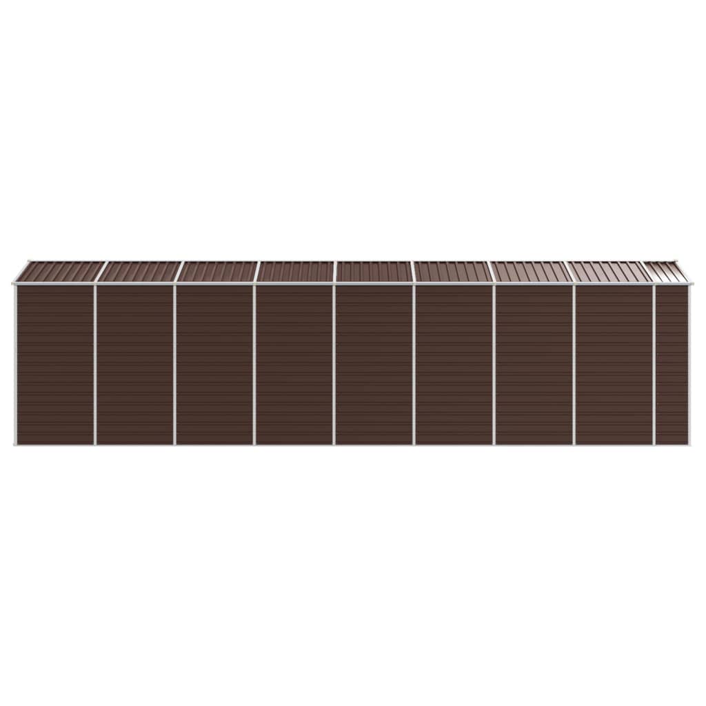 vidaXL Garden Shed Brown 191x725x198 cm Galvanised Steel