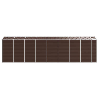 vidaXL Garden Shed Brown 191x725x198 cm Galvanised Steel
