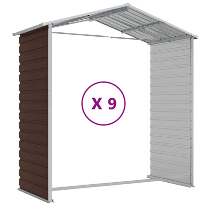 vidaXL Garden Shed Brown 191x810x198 cm Galvanised Steel