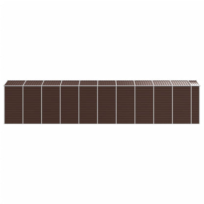 vidaXL Garden Shed Brown 191x895x198 cm Galvanised Steel