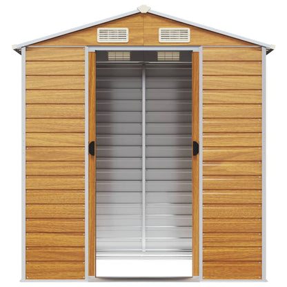vidaXL Garden Shed Light Brown 191x130x198 cm Galvanised Steel