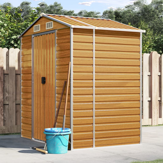 vidaXL Garden Shed | Light brown | Galvanised steel | Large | Garden Shed