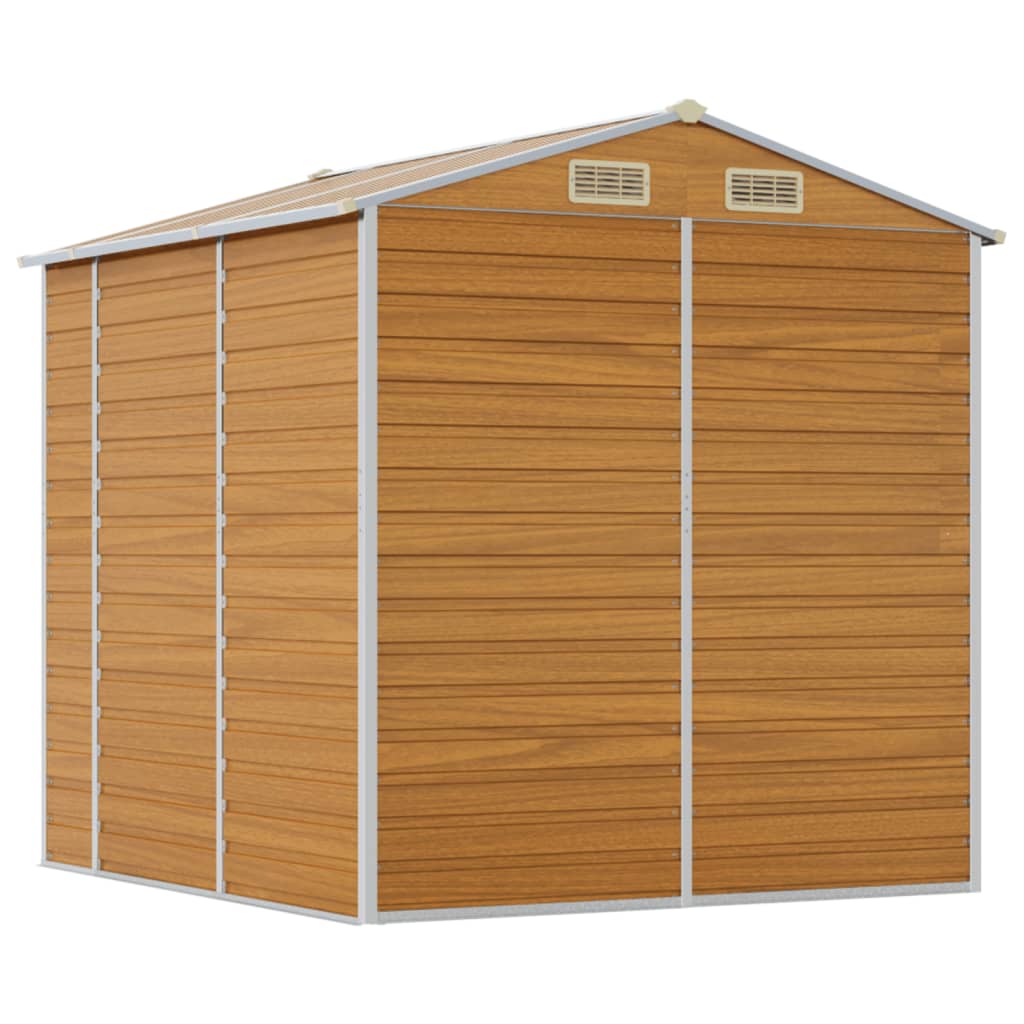 vidaXL Garden Shed Light Brown 191x215x198 cm Galvanised Steel