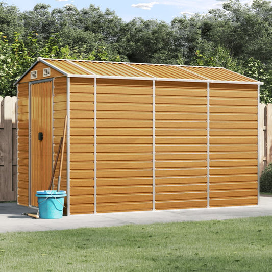 vidaXL Garden Shed | Light Brown | Galvanised Steel | 191x300x198 cm