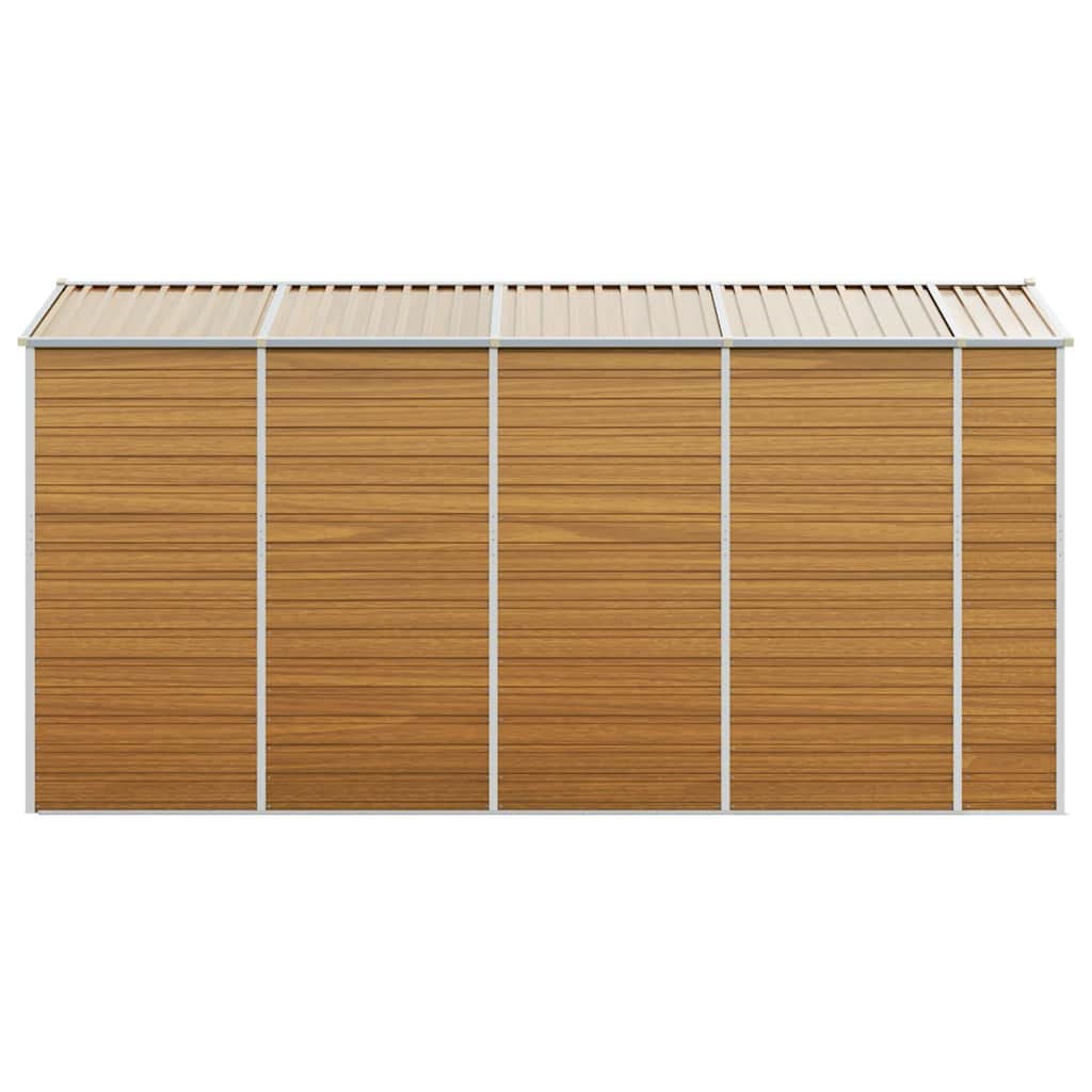 vidaXL Garden Shed Light Brown 191x385x198 cm Galvanised Steel