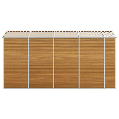 vidaXL Garden Shed Light Brown 191x385x198 cm Galvanised Steel