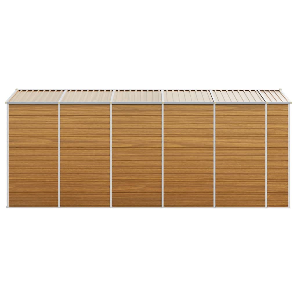 vidaXL Garden Shed Light Brown 191x470x198 cm Galvanised Steel
