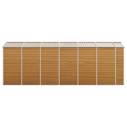 vidaXL Garden Shed Light Brown 191x555x198 cm Galvanised Steel