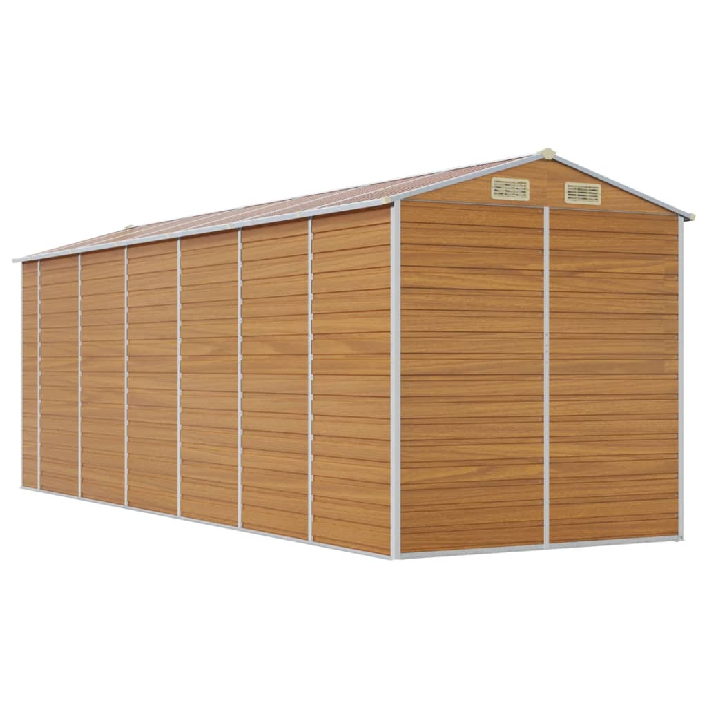 vidaXL Garden Shed Light Brown 191x555x198 cm Galvanised Steel