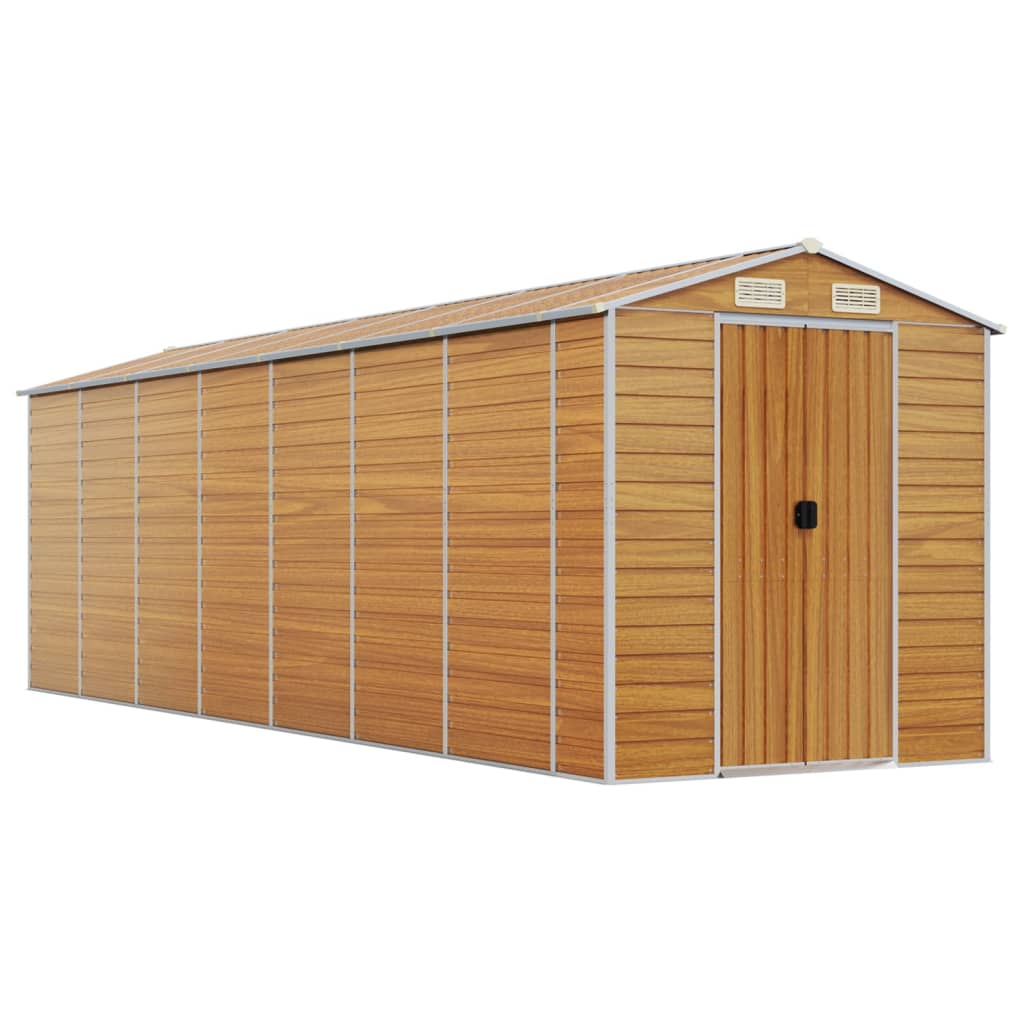 vidaXL Garden Shed Light Brown 191x640x198 cm Galvanised Steel