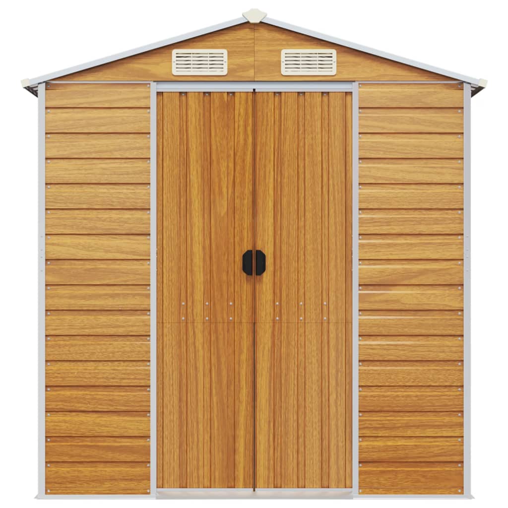 vidaXL Garden Shed Light Brown 191x640x198 cm Galvanised Steel