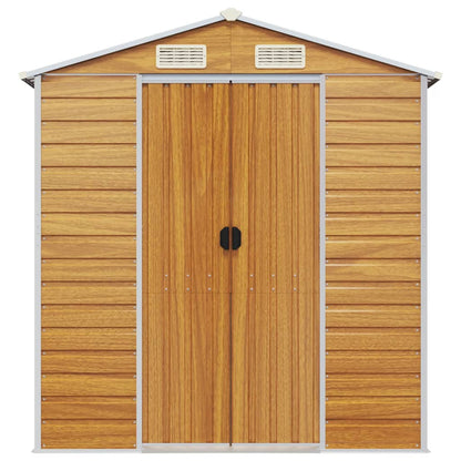 vidaXL Garden Shed Light Brown 191x640x198 cm Galvanised Steel