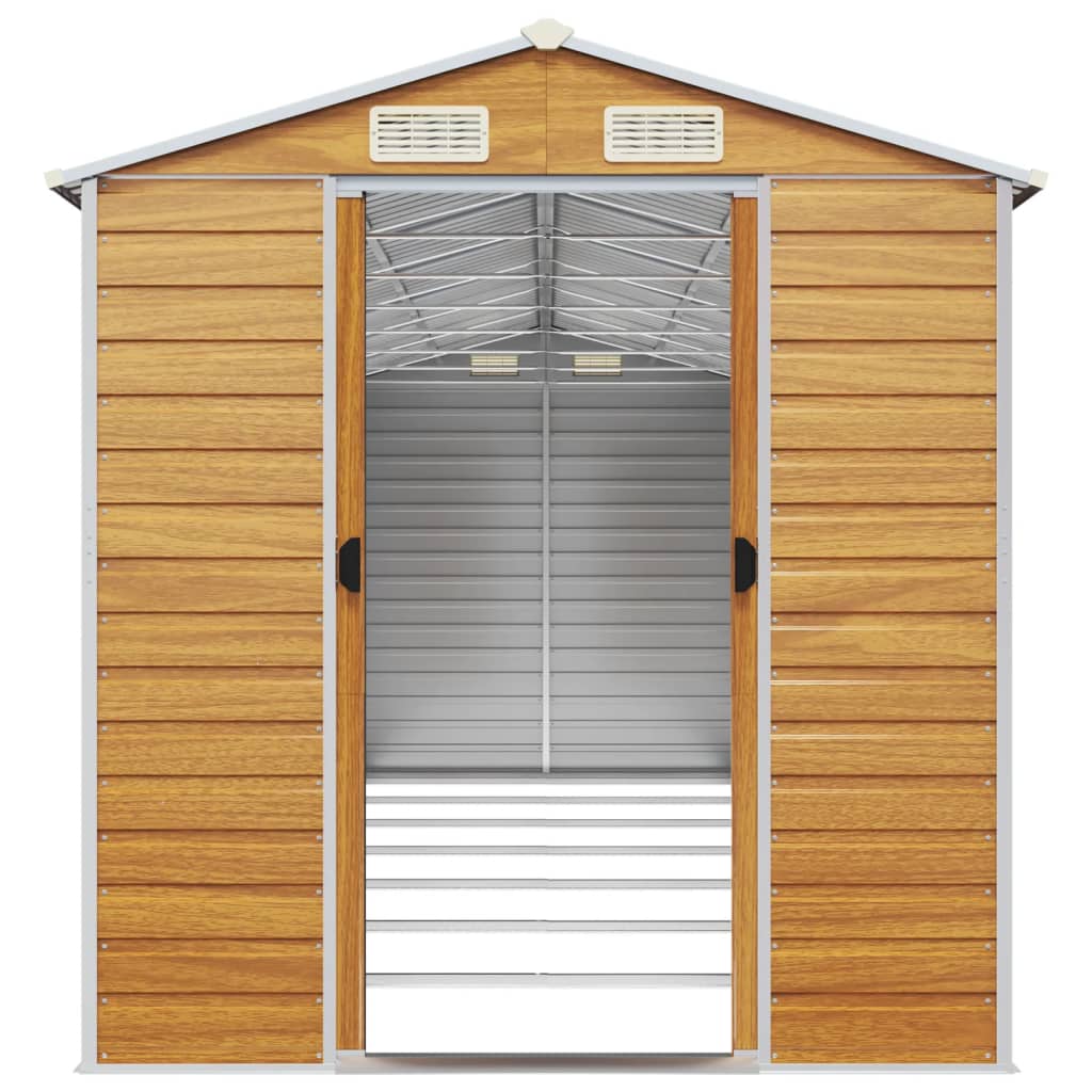 vidaXL Garden Shed Light Brown 191x640x198 cm Galvanised Steel