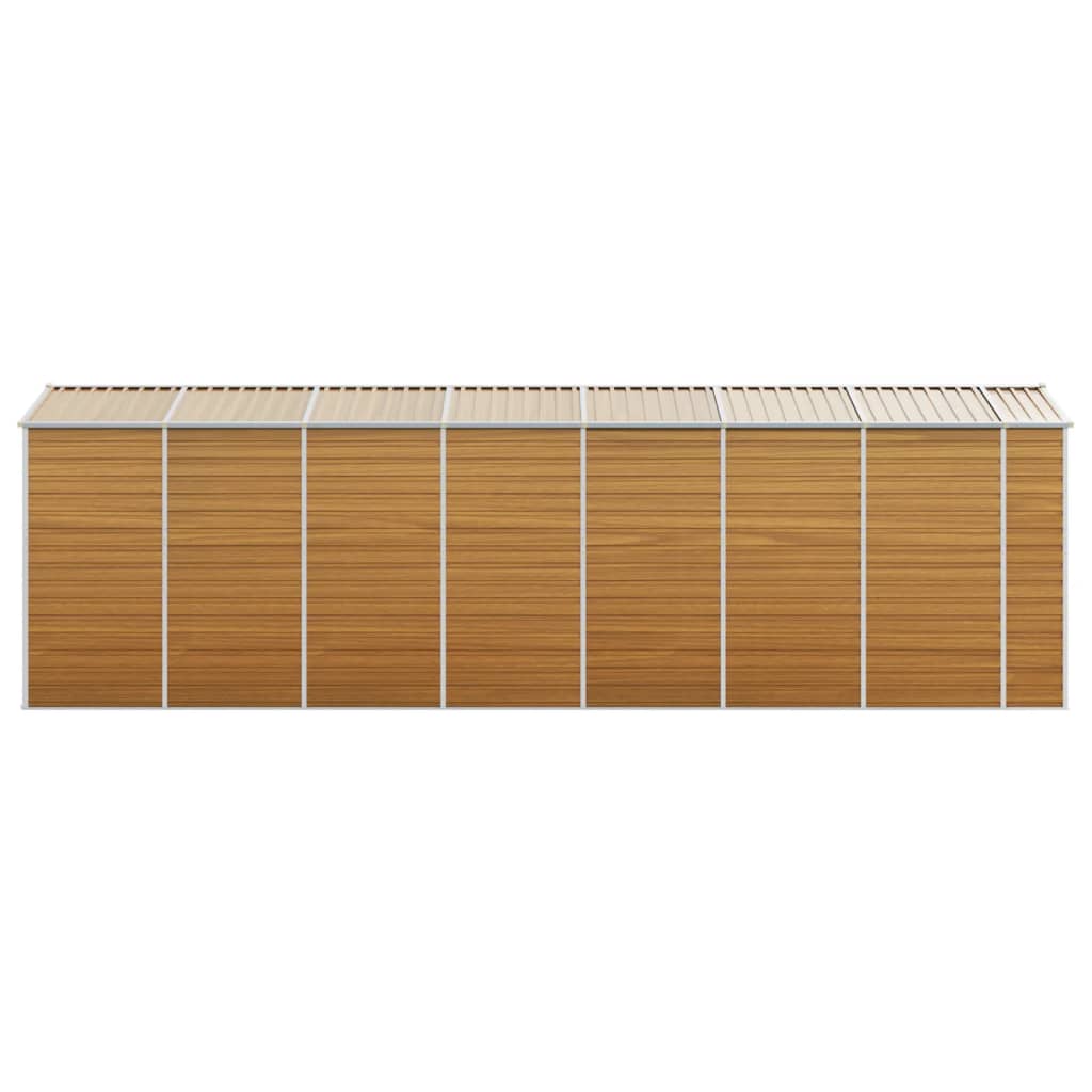 vidaXL Garden Shed Light Brown 191x640x198 cm Galvanised Steel