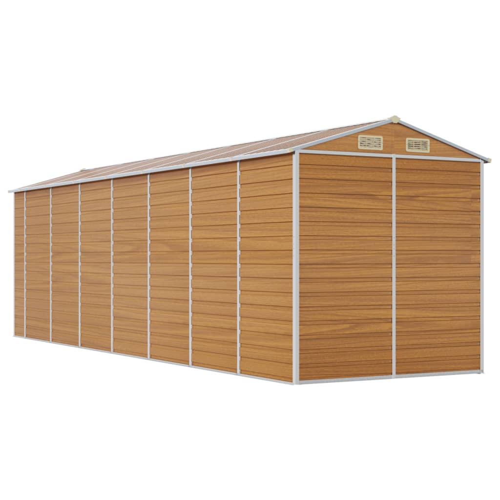 vidaXL Garden Shed Light Brown 191x640x198 cm Galvanised Steel