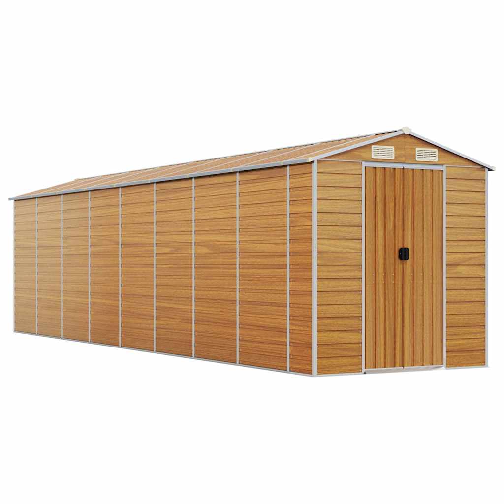 vidaXL Garden Shed Light Brown 191x725x198 cm Galvanised Steel