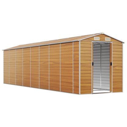 vidaXL Garden Shed Light Brown 191x725x198 cm Galvanised Steel