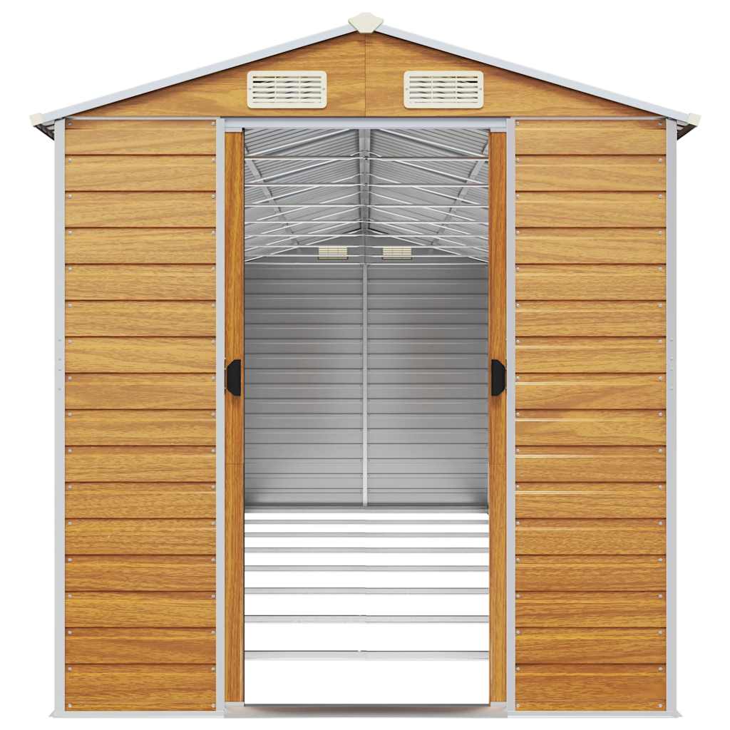 vidaXL Garden Shed Light Brown 191x725x198 cm Galvanised Steel