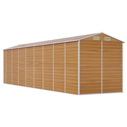 vidaXL Garden Shed Light Brown 191x725x198 cm Galvanised Steel