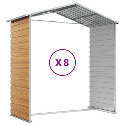 vidaXL Garden Shed Light Brown 191x725x198 cm Galvanised Steel