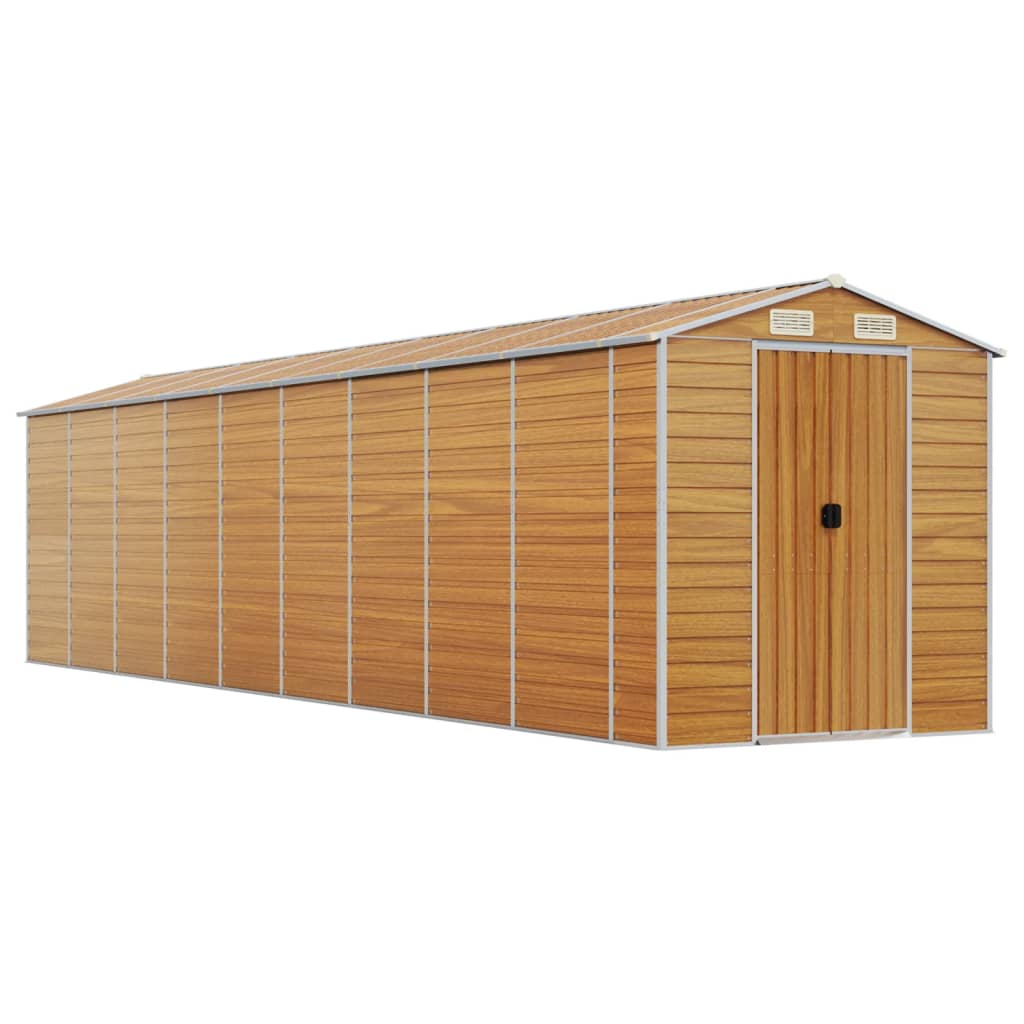vidaXL Garden Shed Light Brown 191x810x198 cm Galvanised Steel