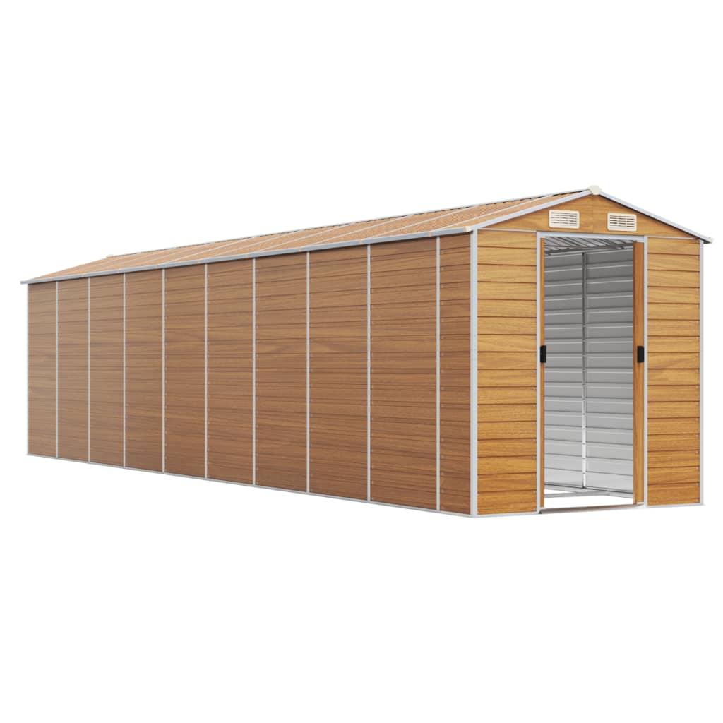 vidaXL Garden Shed Light Brown 191x810x198 cm Galvanised Steel