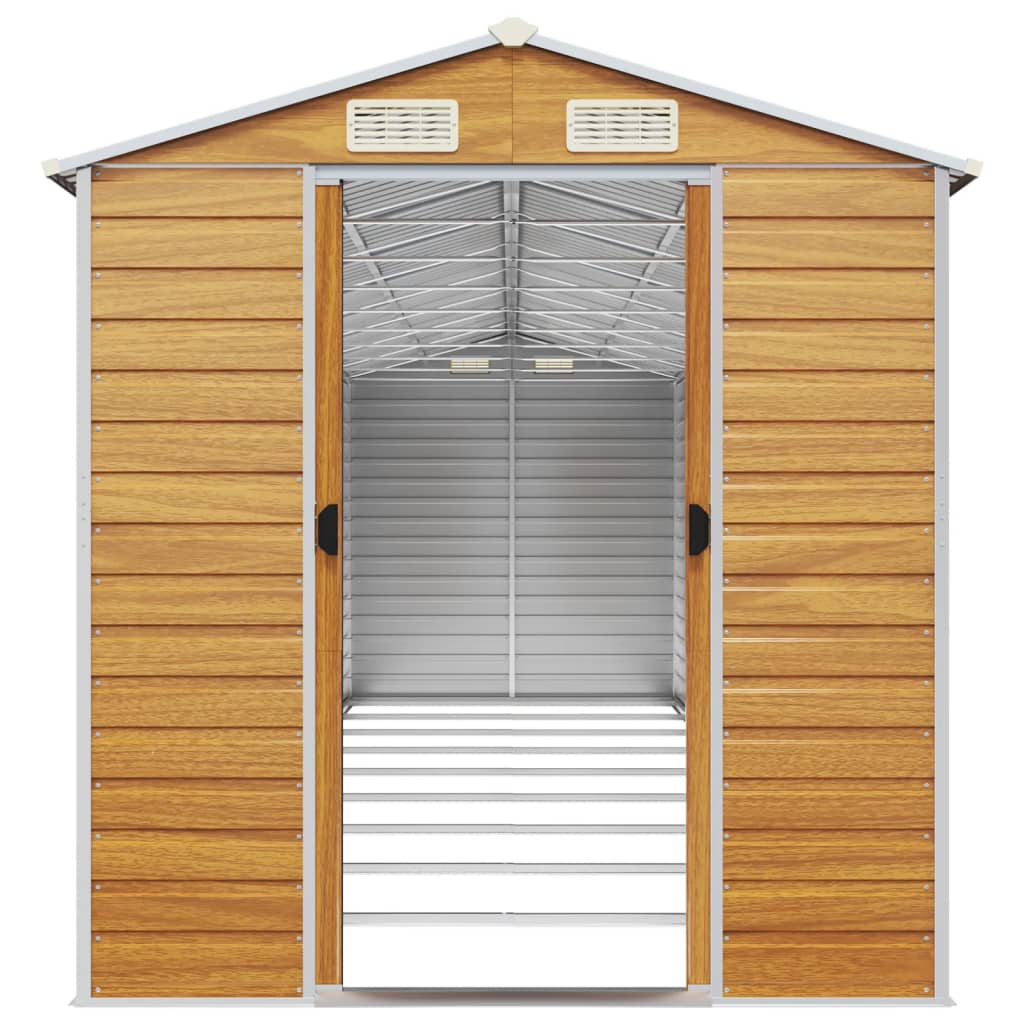vidaXL Garden Shed Light Brown 191x810x198 cm Galvanised Steel