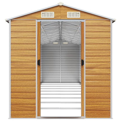 vidaXL Garden Shed Light Brown 191x810x198 cm Galvanised Steel