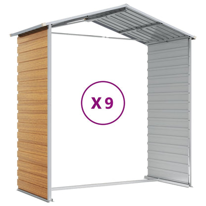 vidaXL Garden Shed Light Brown 191x810x198 cm Galvanised Steel