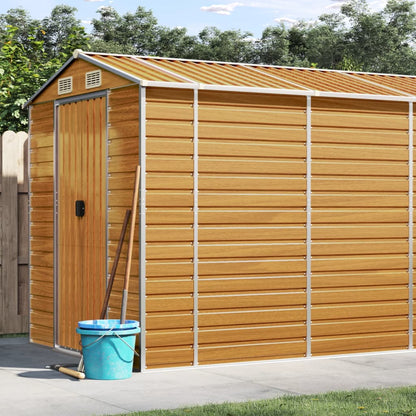 vidaXL Garden Shed Light Brown 191x810x198 cm Galvanised Steel