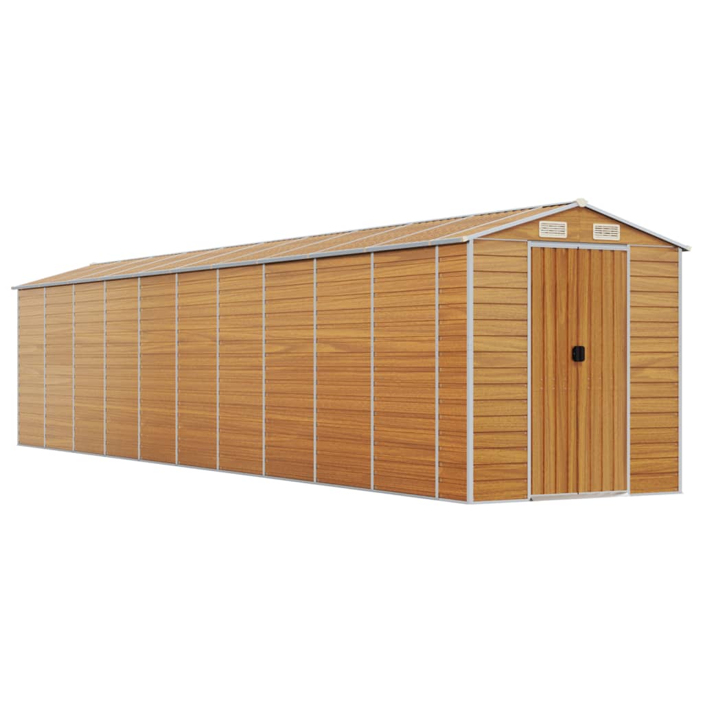 vidaXL Garden Shed Light Brown 191x895x198 cm Galvanised Steel