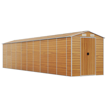 vidaXL Garden Shed Light Brown 191x895x198 cm Galvanised Steel