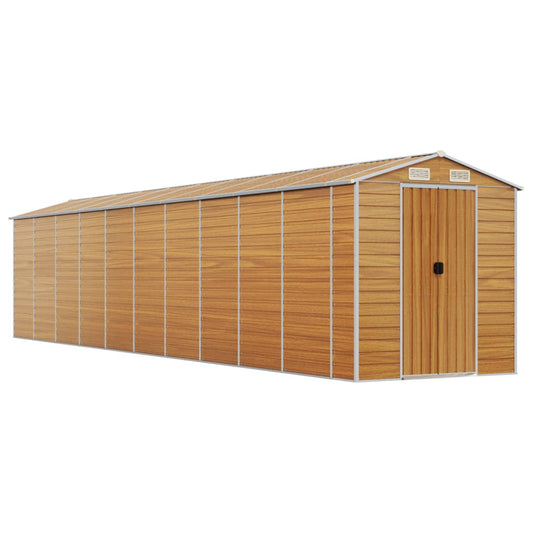 vidaXL Garden Shed Light Brown 191x895x198 cm Galvanised Steel