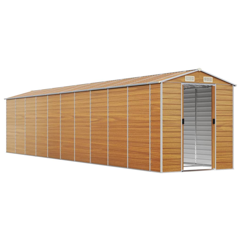 vidaXL Garden Shed Light Brown 191x895x198 cm Galvanised Steel