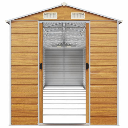 vidaXL Garden Shed Light Brown 191x895x198 cm Galvanised Steel