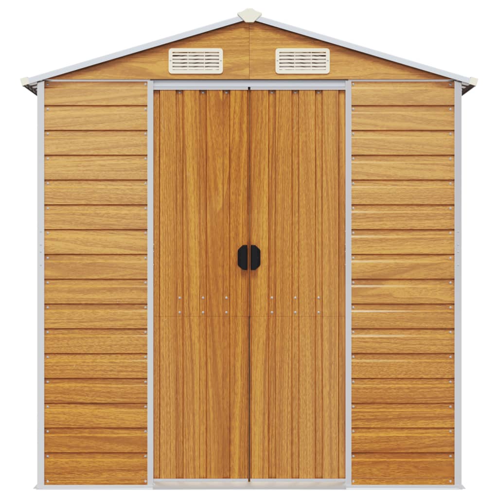 vidaXL Garden Shed Light Brown 191x895x198 cm Galvanised Steel