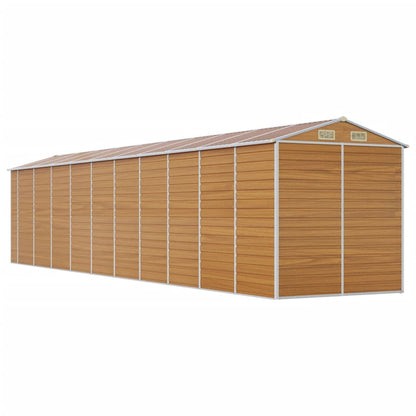 vidaXL Garden Shed Light Brown 191x895x198 cm Galvanised Steel