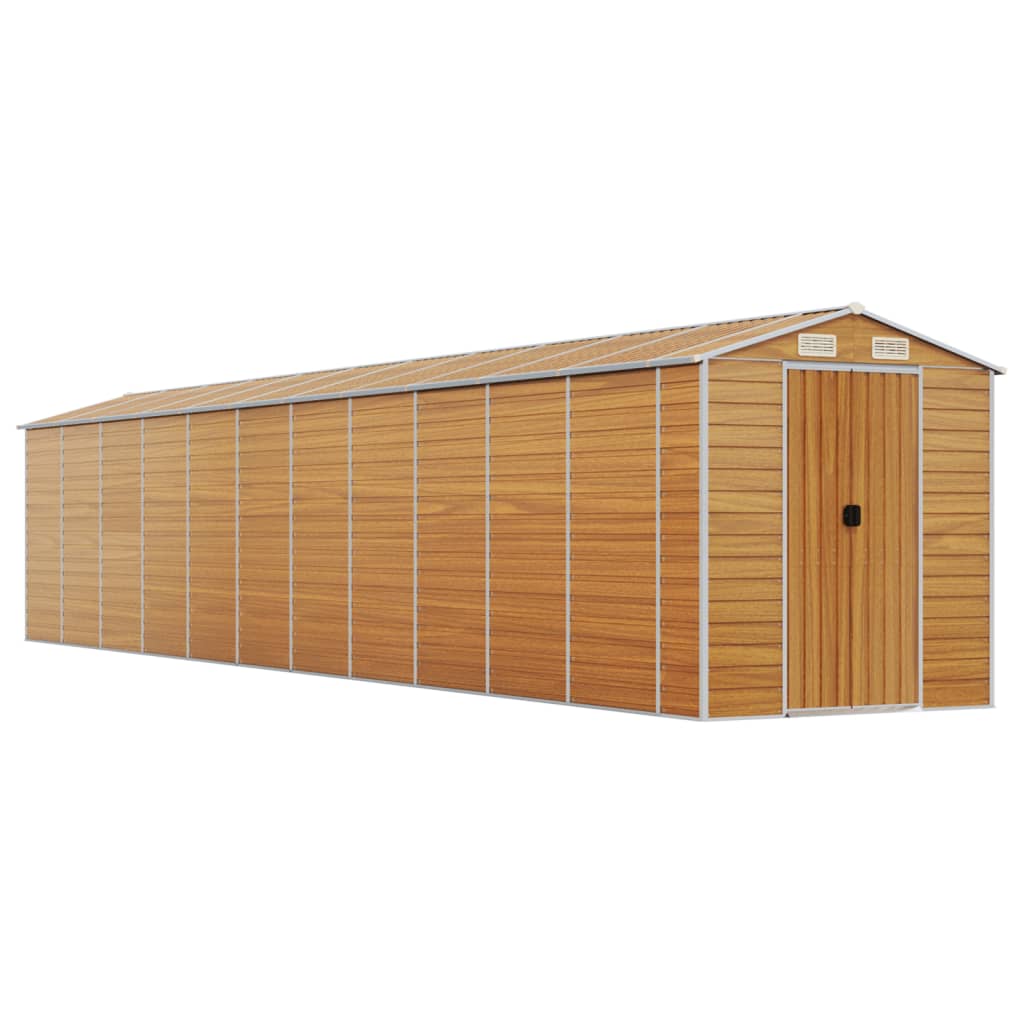 vidaXL Garden Shed Light Brown 191x980x198 cm Galvanised Steel