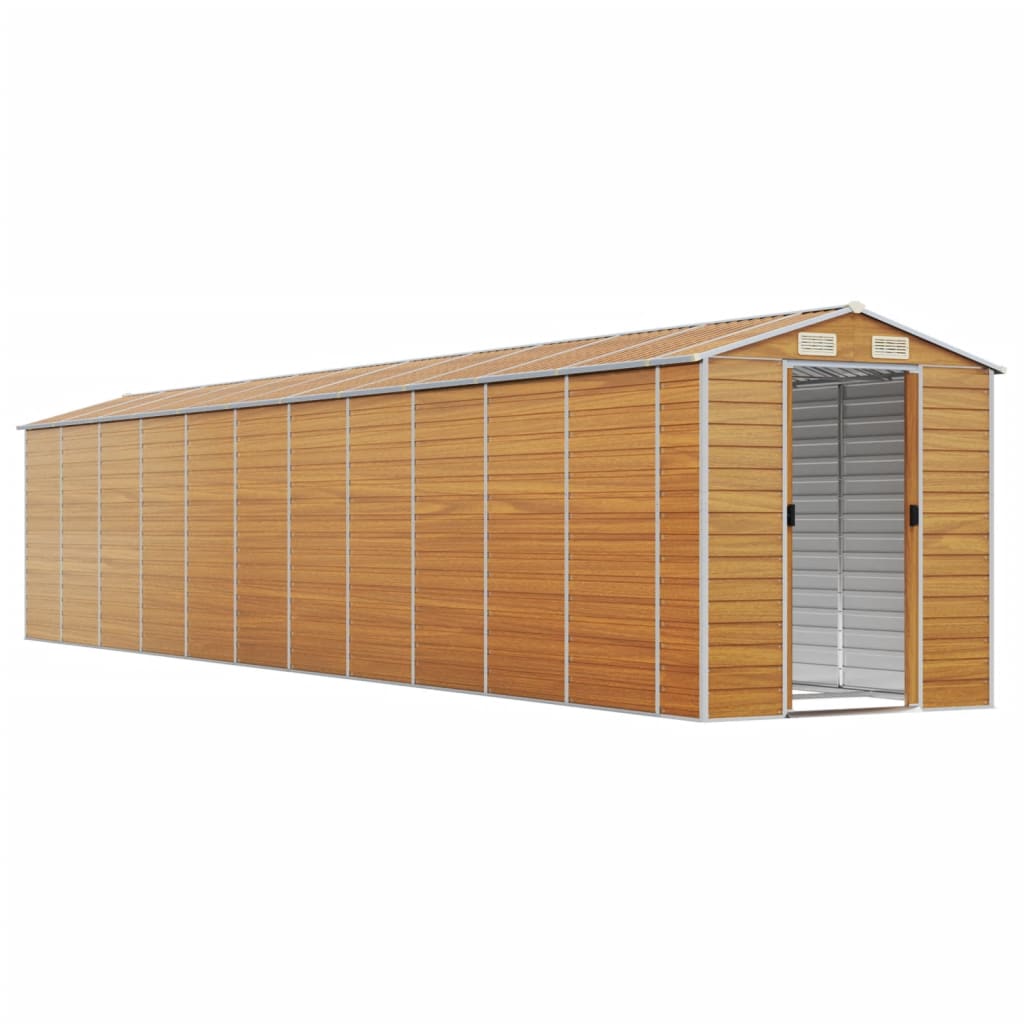 vidaXL Garden Shed Light Brown 191x980x198 cm Galvanised Steel